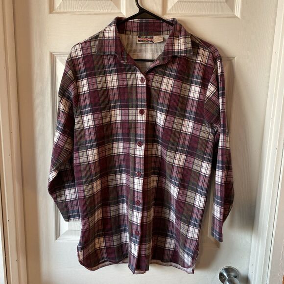Northcrest Tops - Northcrest Women’s Small Button Up Flannel Shirt Made In USA Vintage